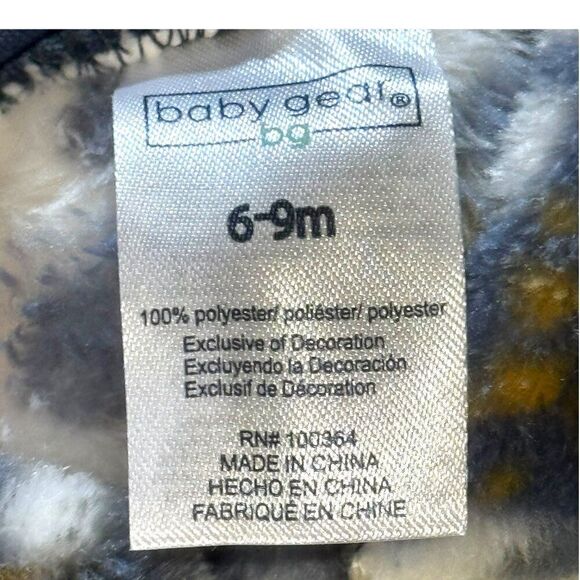 Baby Gear 6-9M Hooded Dinosaur Print Baby Footed Pajamas Zip Up Hoodie Gift - Picture 3 of 4